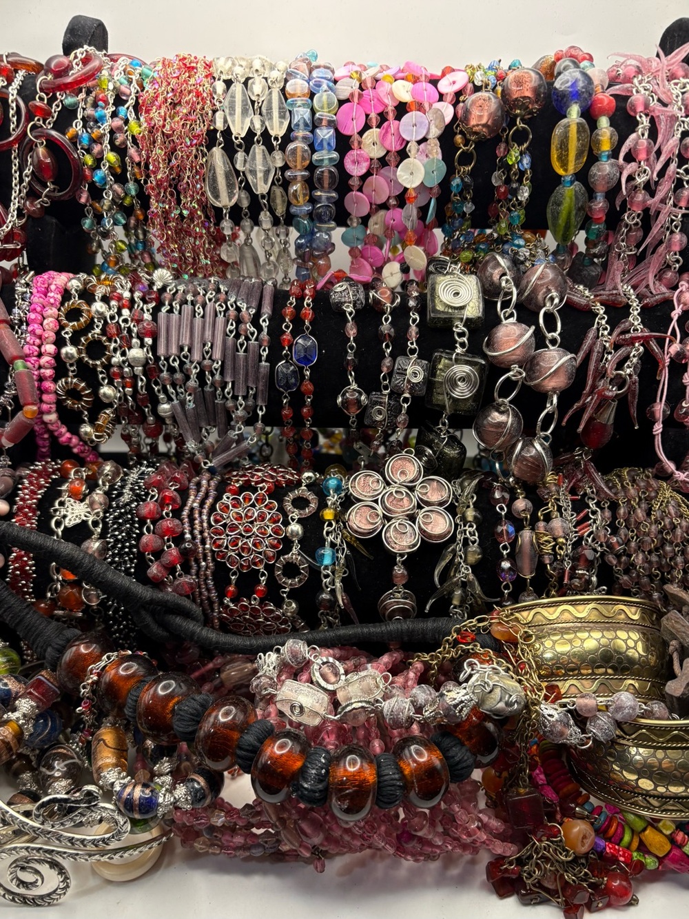 65 piece lot Womenβs Bohemian Jewelry Necklaces Bracelets Cuffs Anklets Rings